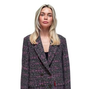 Vintage London Fog Wool Blend Pink Black Blazer - Women's 18 M - Pink & Brown